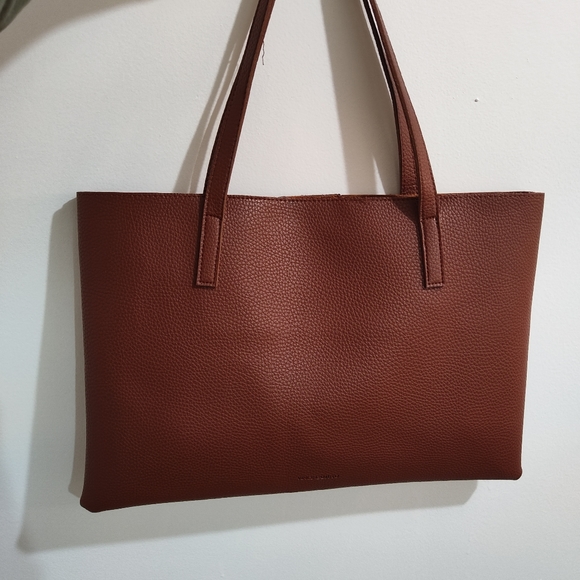 Vince Camuto Brown and Black Vegan Leather Laptop/Tote Bag - Picture 2 of 4